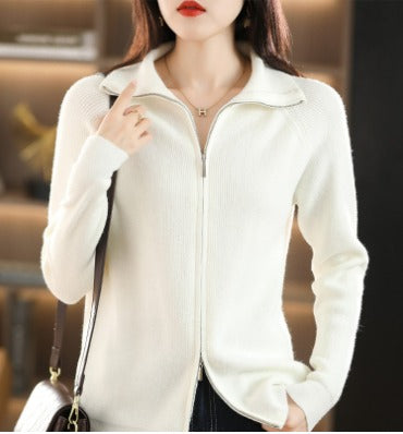 Lune London | Zip-Up Sweatshirt - Soft Knit - High Collar - Comfortable and Stylish