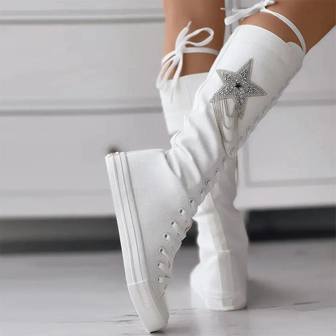Lune London | Lace-up boots with tassels