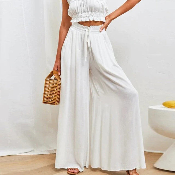 Lune London | Maxi Skirt High Waist Elastic with Lacing A-Line with Pockets Long and Airy