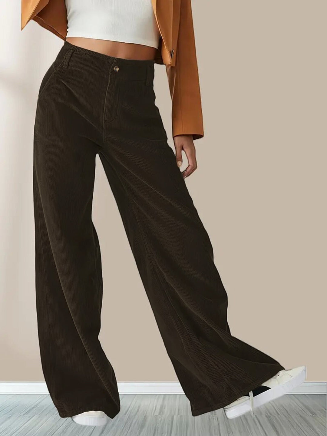 Lune London | Wide corduroy pants for women - Full Length