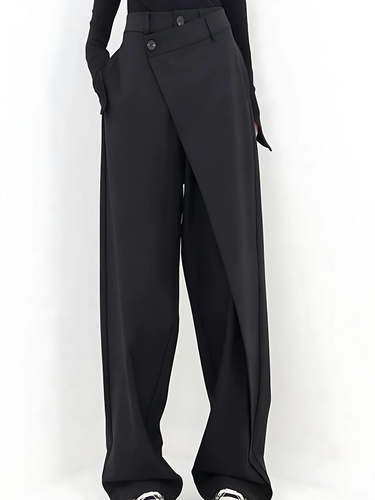 Lune London | Wide Fit Shape Trousers Women, Asymmetrical Cut - Casual Elegant