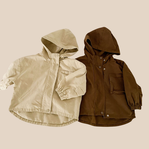 Lune London | Parka for Kids – Beige/Brown Breathable Cotton, Suitable for Boys and Girls