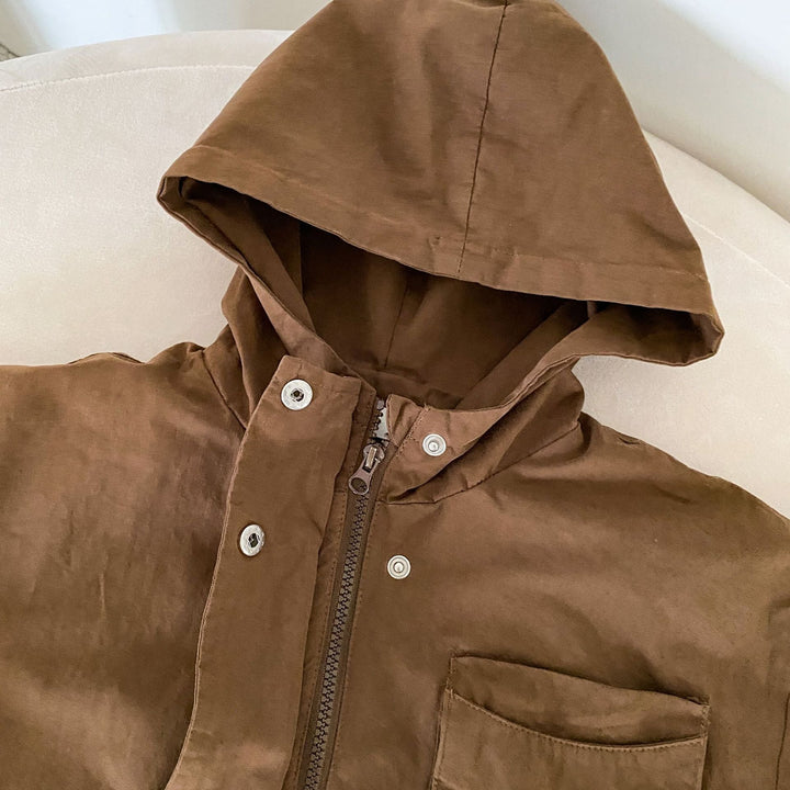 Lune London | Parka for Kids – Beige/Brown Breathable Cotton, Suitable for Boys and Girls