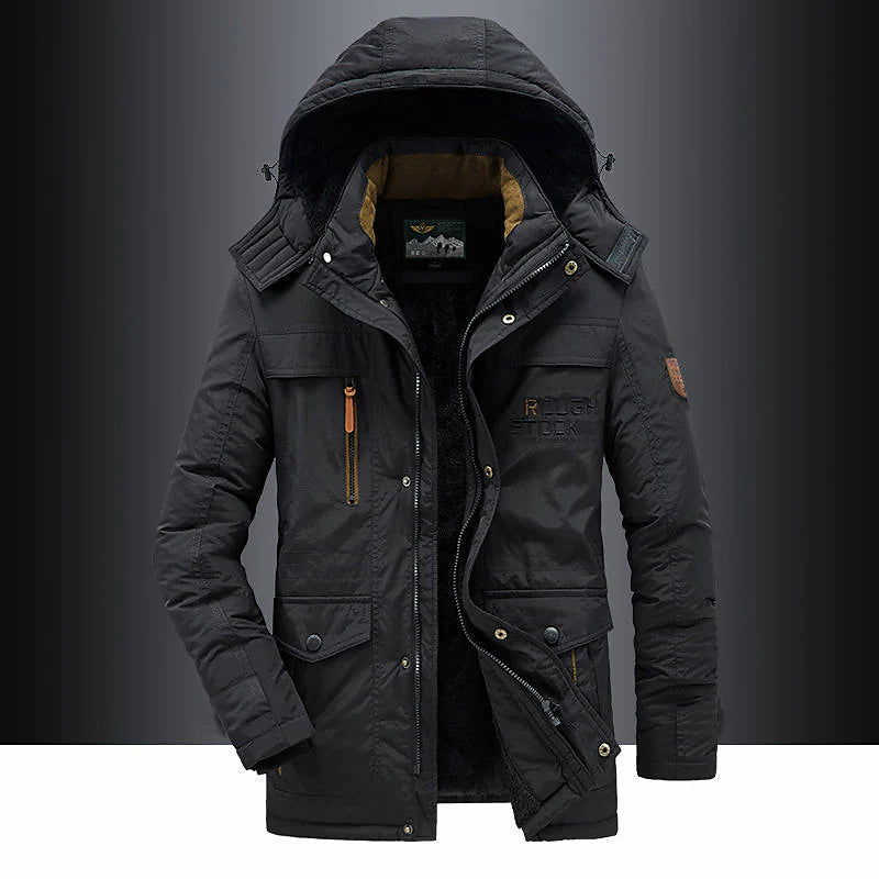 Chic und Stil | Winter Parka Jacket for Men - Water Repellent, Adjustable Hood