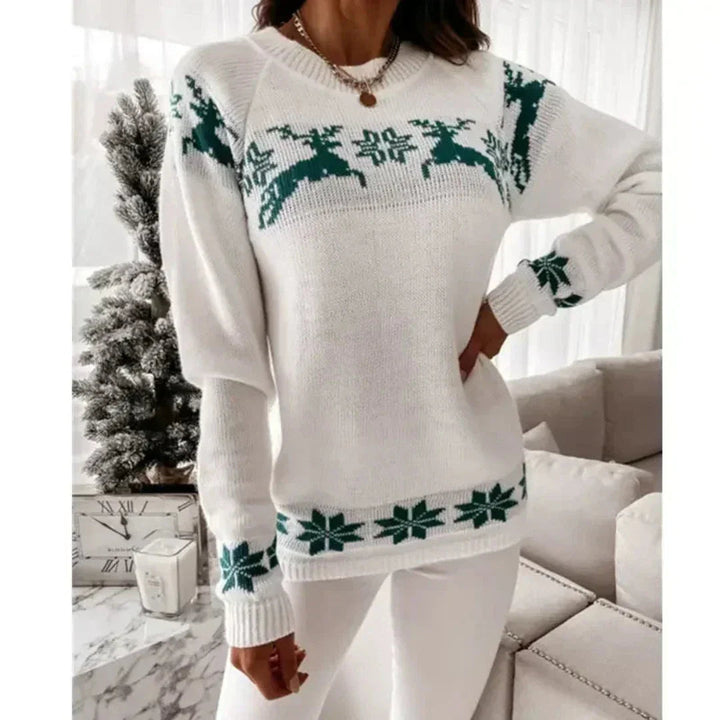 Lune London | Women's sweater with reindeer - Women's warm knitted sweater