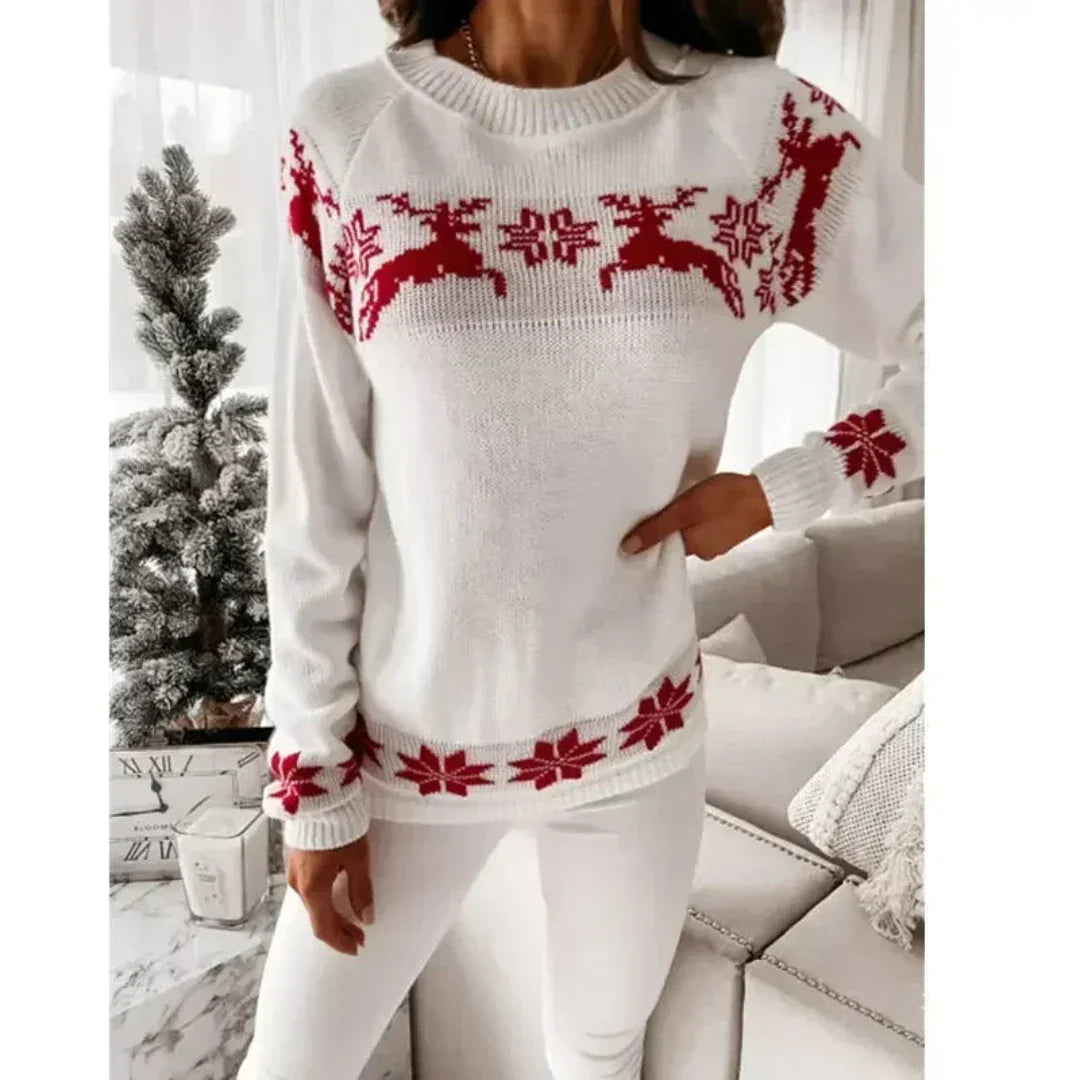 Lune London | Women's sweater with reindeer - Women's warm knitted sweater