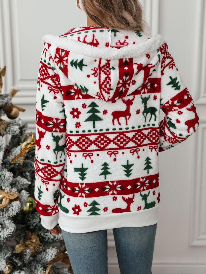 Lune London | Women's Christmas Hoodie - Knitted Sweater with Reindeer