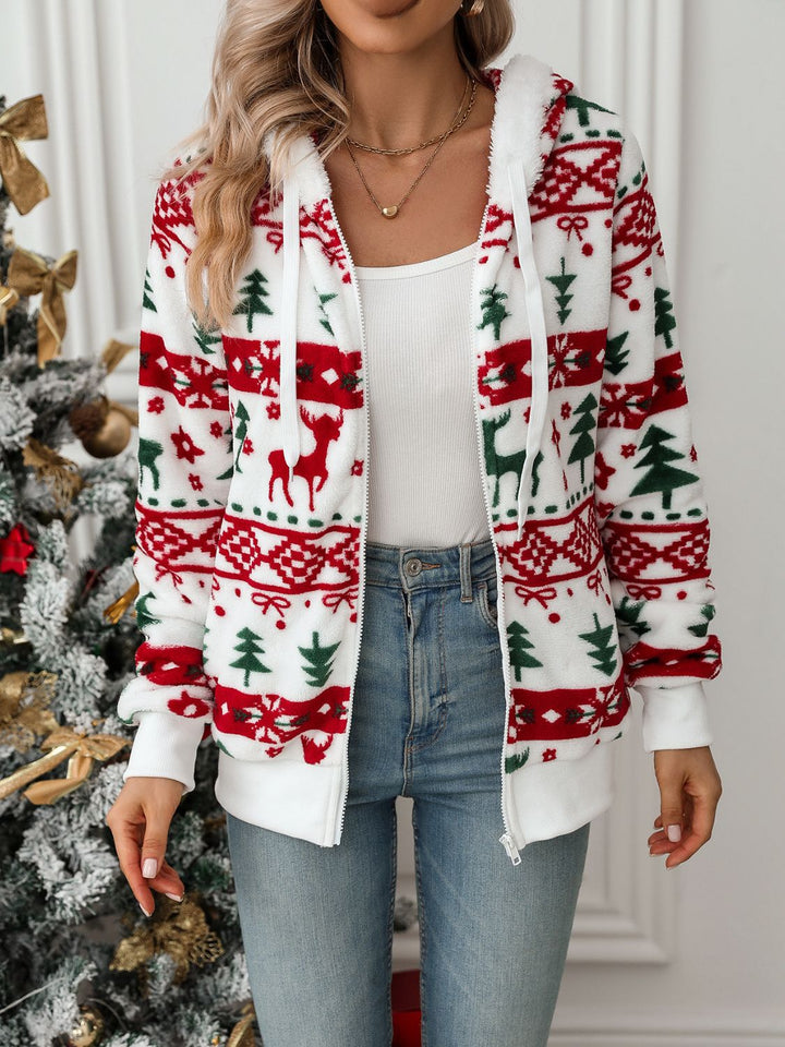 Lune London | Women's Christmas Hoodie - Knitted Sweater with Reindeer