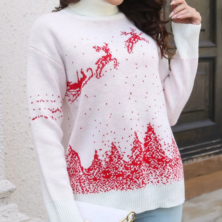 Lune London | Women's Christmas Sweater - Knitted sweater with reindeer print
