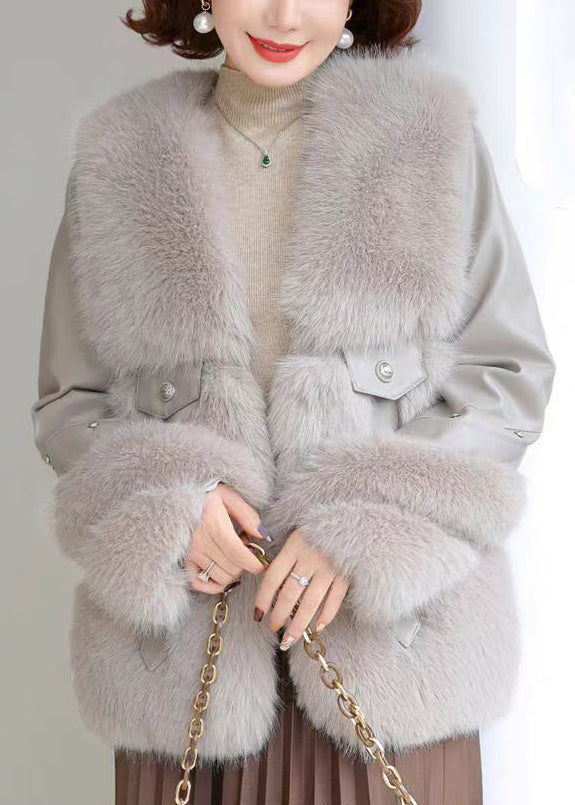 Lune London | Mink velvet patchwork coats with gray pearls for winter
