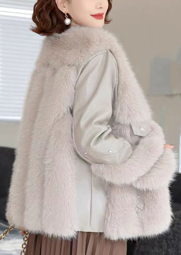 Lune London | Mink velvet patchwork coats with gray pearls for winter