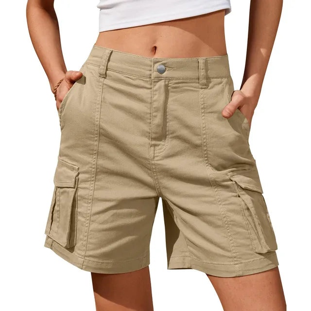 Lune London | Women's Vintage Cargo Shorts: Elastic Waist and 6 Pockets