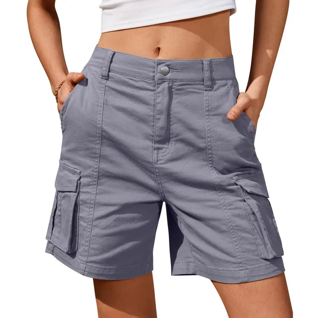 Lune London | Women's Vintage Cargo Shorts: Elastic Waist and 6 Pockets