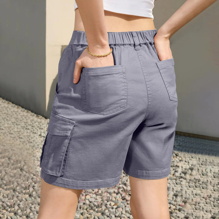 Lune London | Women's Vintage Cargo Shorts: Elastic Waist and 6 Pockets
