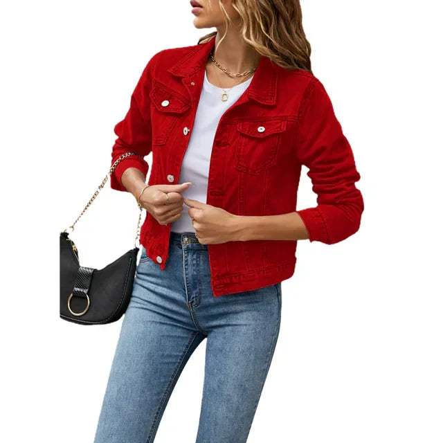 Chic und Stil | Veste en jean pour femmes - Élégante - Durable et confortable - Parfaite pour le printemps et l'été