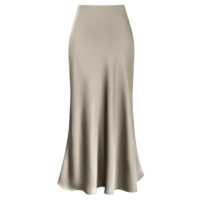 Lune London | Fashion Longer Shiny Satin Skirt