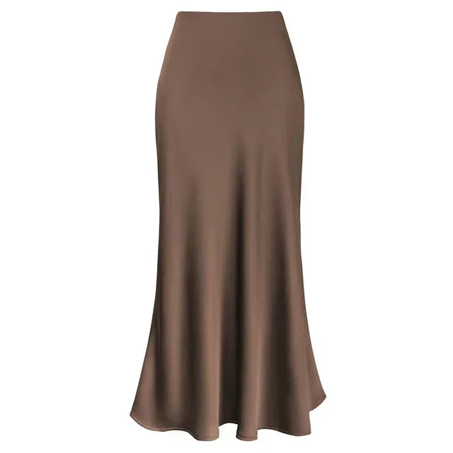 Lune London | Fashion Longer Shiny Satin Skirt
