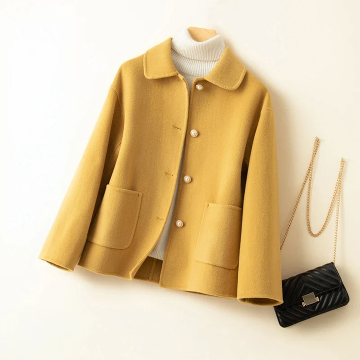 Lune London | Casual Fit Coat - Button Front Round Collar Coat