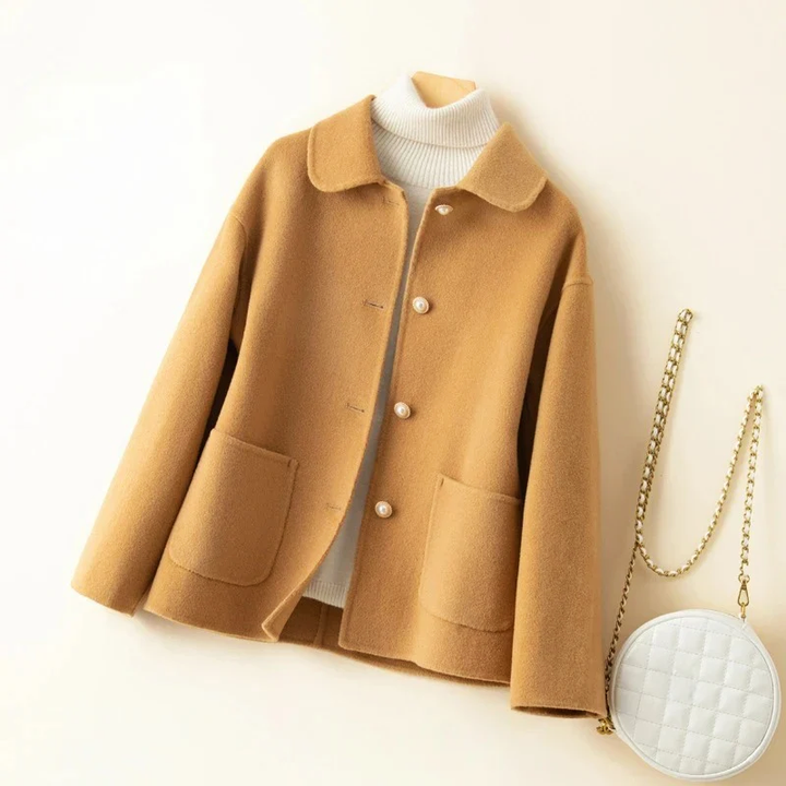 Lune London | Casual Fit Coat - Button Front Round Collar Coat