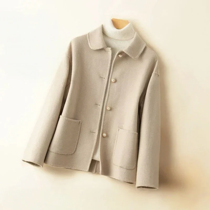 Lune London | Casual Fit Coat - Button Front Round Collar Coat