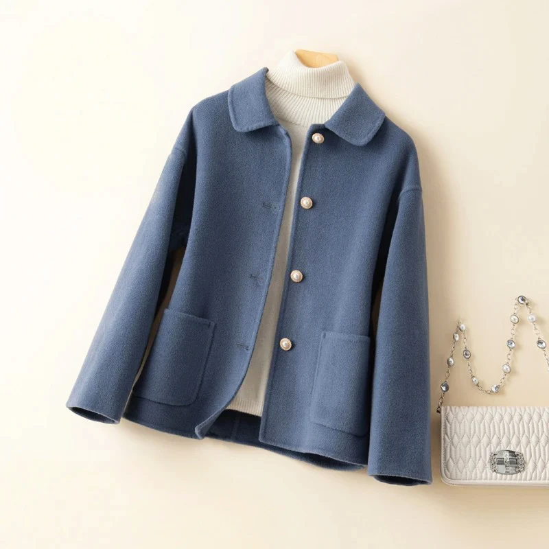 Lune London | Casual Fit Coat - Button Front Round Collar Coat