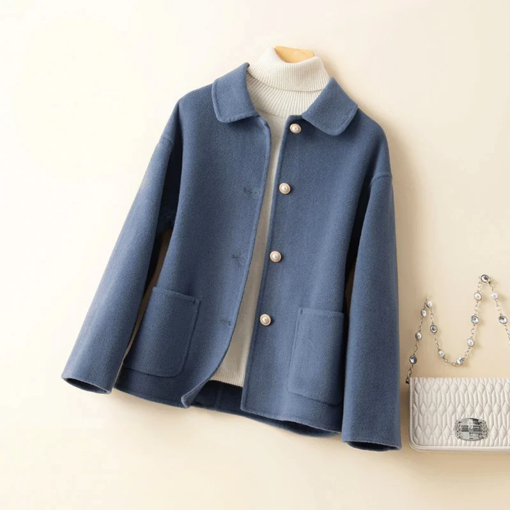 Lune London | Casual Fit Coat - Button Front Round Collar Coat