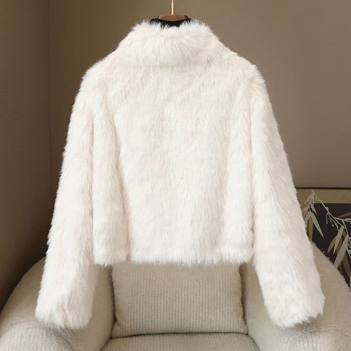 Lune London | Short-cut jacket - Short jacket with fur trim and button closure