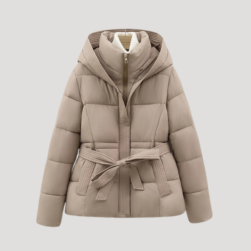 Lune London | Women's Down Jacket, With Hood, With Belt - Winter