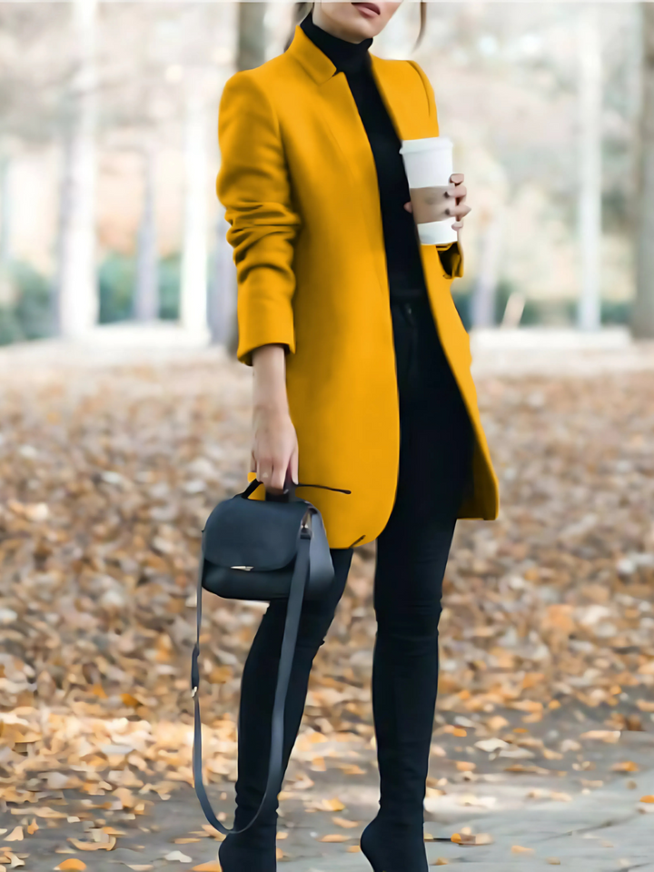 Lune London | Wool coat for women with stand-up collar - Winter