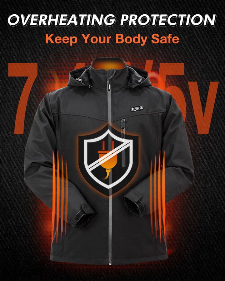 Lune London | Men's jacket Tim with rechargeable battery - 8 heating zones and comfort