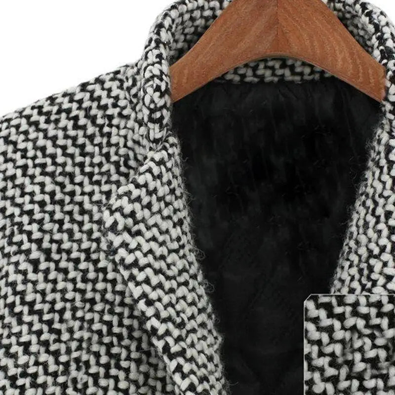 Lune London | Coat - Classic Houndstooth Pattern - Knee Length - Timeless Tailored Design