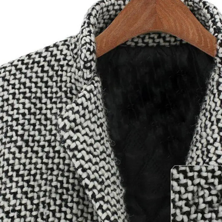 Lune London | Coat - Classic Houndstooth Pattern - Knee Length - Timeless Tailored Design