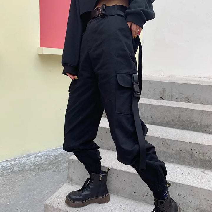 Lune London | High Waist Elastic Cargo Pants