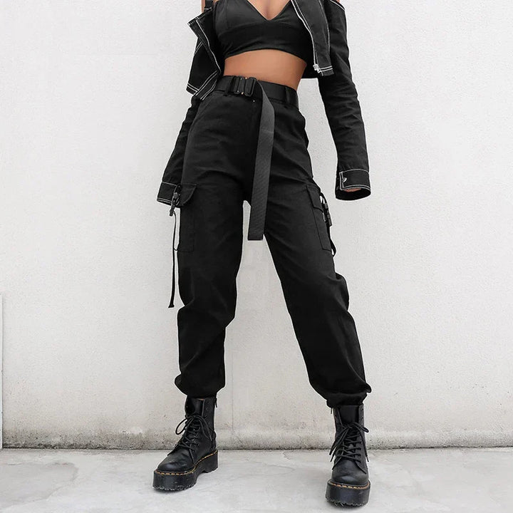 Lune London | High Waist Elastic Cargo Pants