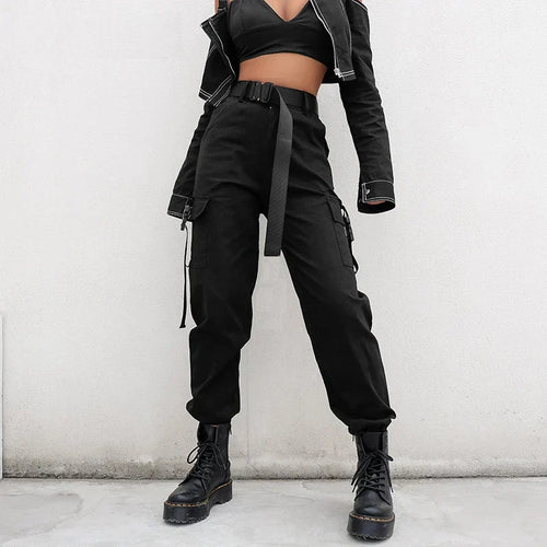 Lune London | High Waist Elastic Cargo Pants