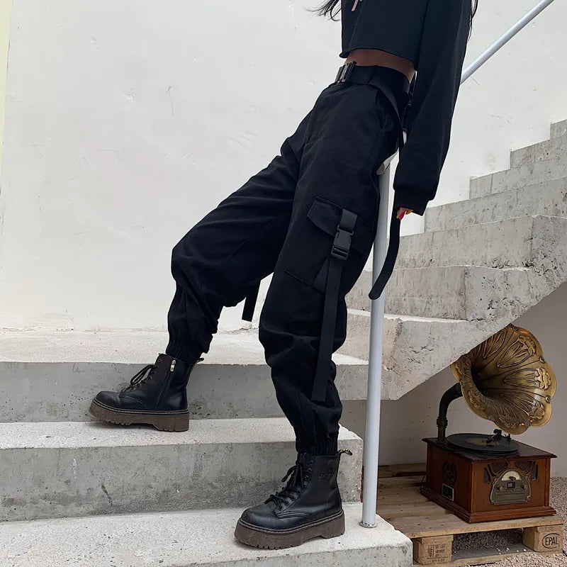 Lune London | High Waist Elastic Cargo Pants