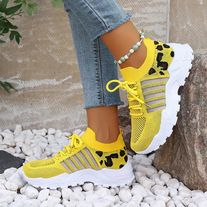 Lune London | Breathable Sneakers with Leopard Print