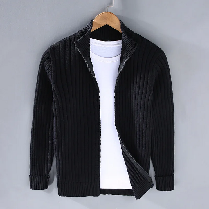 Lune London | Zipper Cardigan for Men - Full Zipper, Ribbed Cuffs
