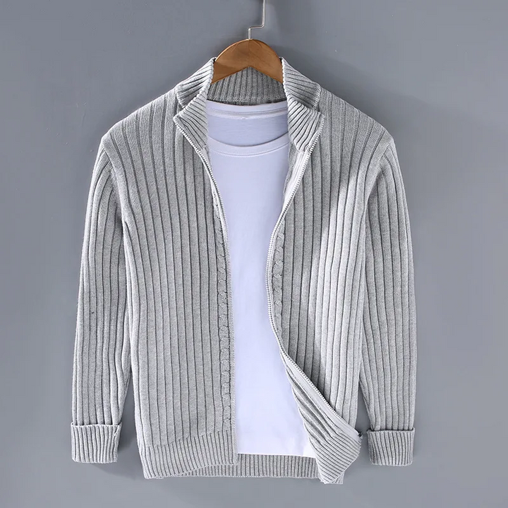 Lune London | Zipper Cardigan for Men - Full Zipper, Ribbed Cuffs