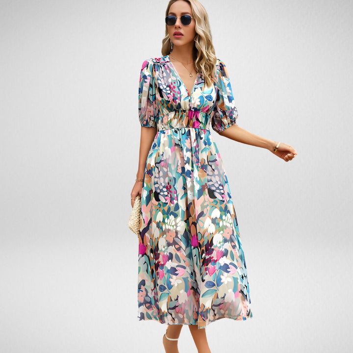 Lune London | Classic Midi-Length V-Neck Dress