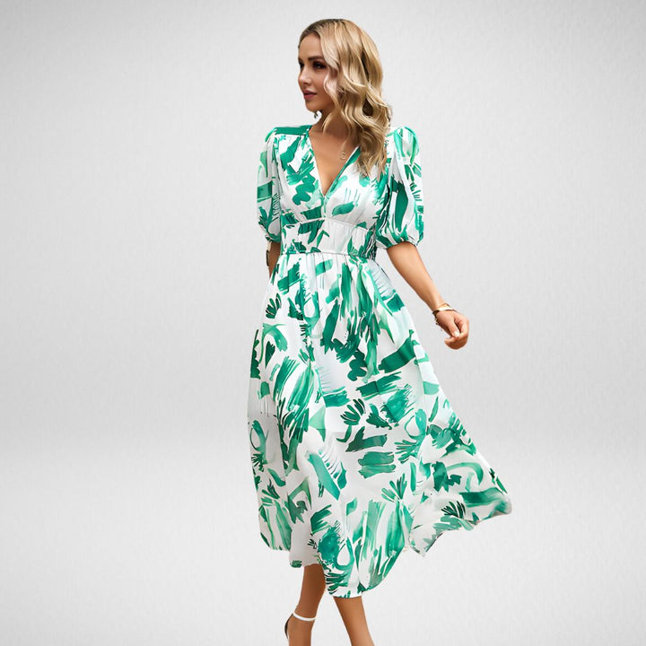 Lune London | Classic Midi-Length V-Neck Dress