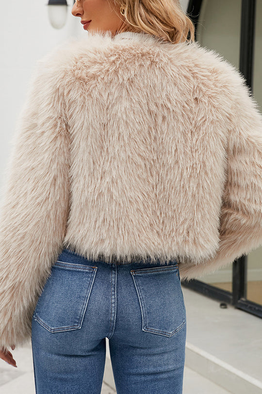 Lune London | Long Sleeve Short Casual Faux Fur Jacket