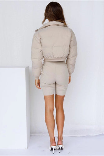 Lune London | Color Shawl Collar Shorter Puffer Jacket