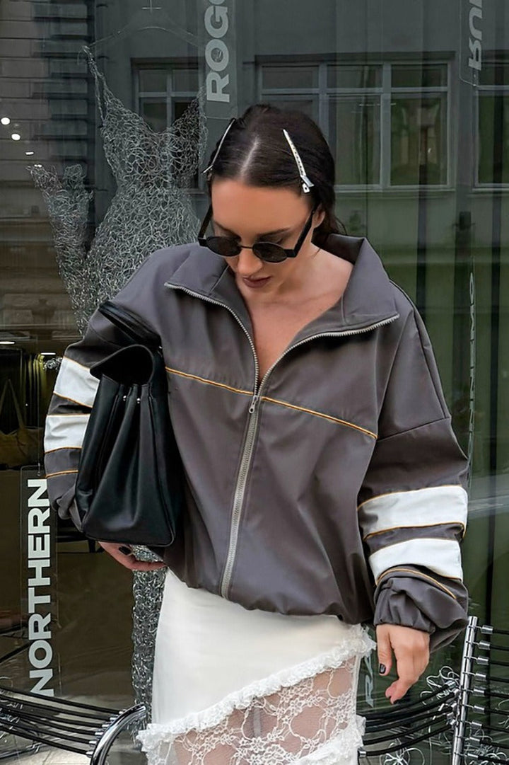 Lune London | Stand Collar Color Block Jacket