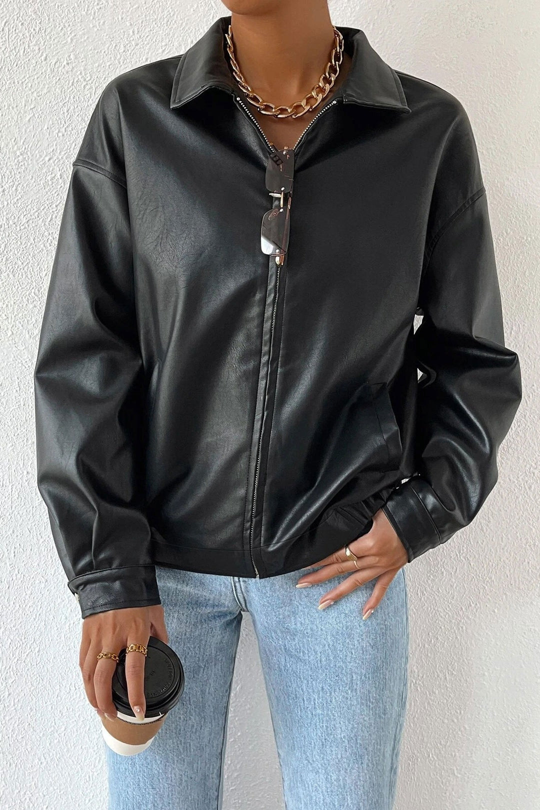 Lune London | Color Faux Leather Jacket
