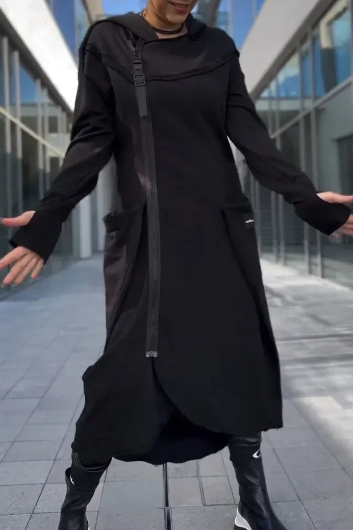 Chic und Stil | Long hoodie dress with modern cut