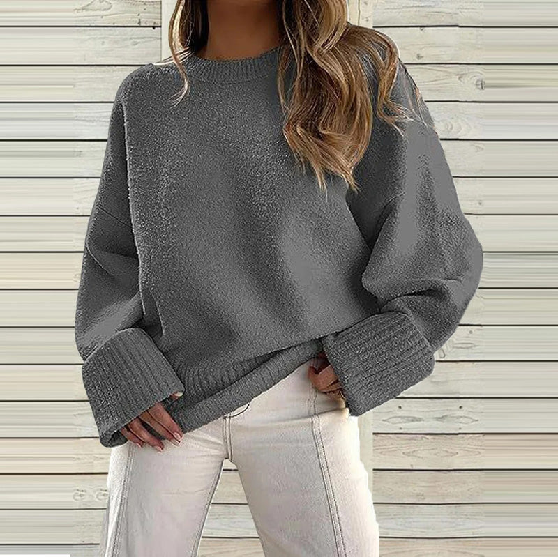 Lune London | Solid Color Sweater with Round Neck