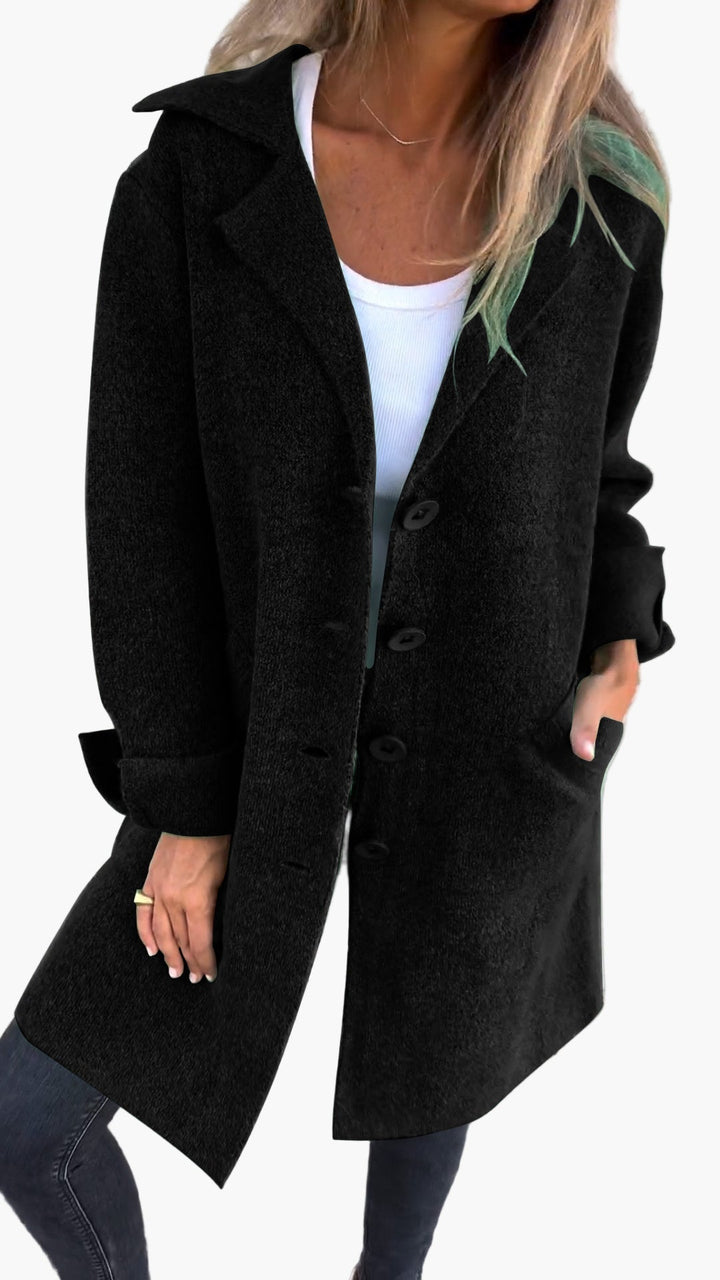 Lune London | Elegant Lapel Coat - Long trench coat for daily wear and the office