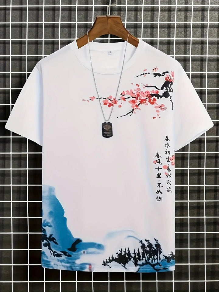 Lune London | Men's T-Shirt Flower and Waves Design