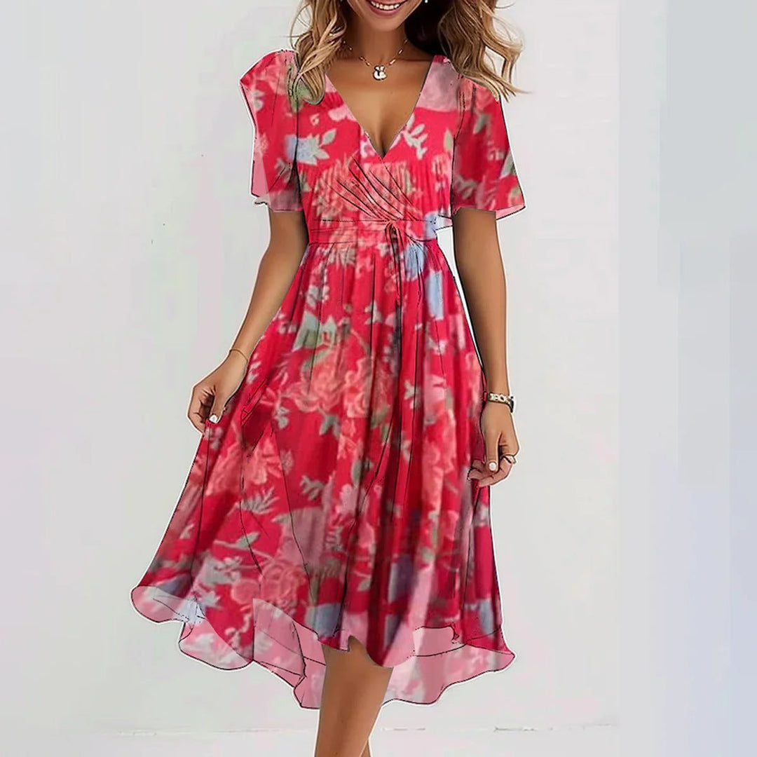 Lune London | Stylish Floral Dress with Short Sleeves